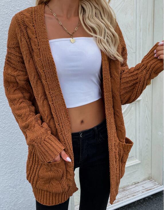 Mandy Cozy Women's Knit Long Sleeve Cardigan