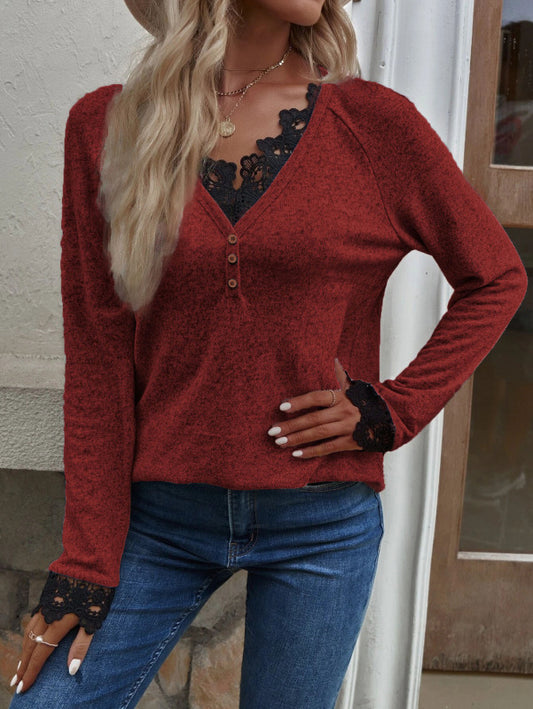 Tayler New Stitching Knitted Sweater Cashmere Sweater T-Shirt