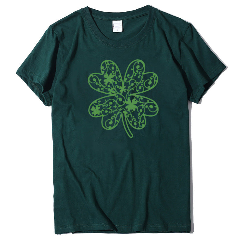 Olivia Women's Shamrock Print Short Sleeve T-Shirt