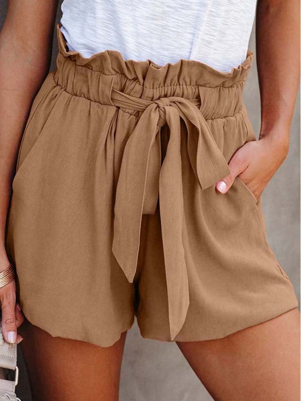 Alana Women's Casual Cotton Blend Tie-Waist Shorts