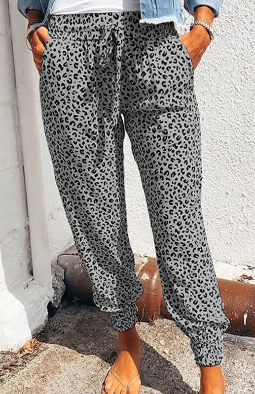 Alana Ladies Casual Fashion Leopard Print Trousers