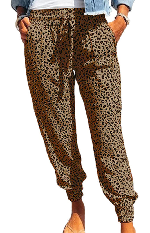 Alana Ladies Casual Fashion Leopard Print Trousers