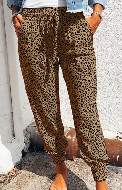 Alana Ladies Casual Fashion Leopard Print Trousers