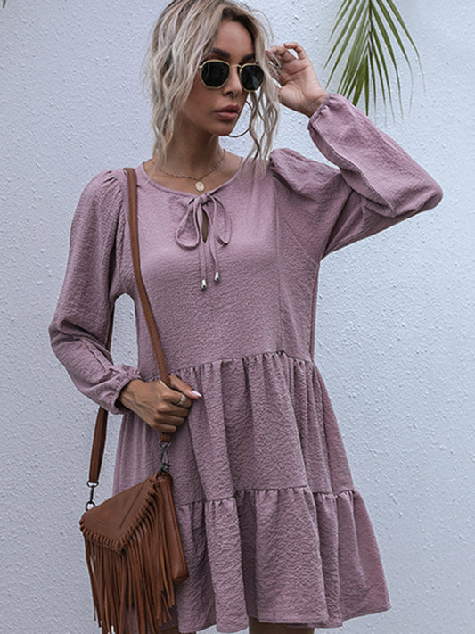 Charlotte Casual Solid Woven Polyester Everyday Dress for Spring and Summer