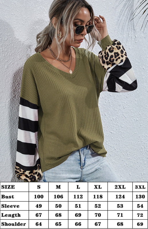 Krista Women's Striped Stitching Long-Sleeved T-Shirt