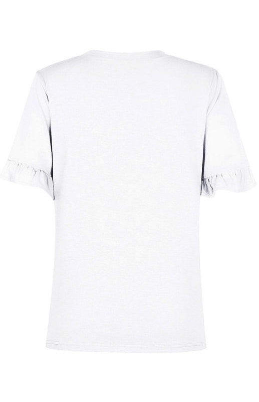 Daisy Solid Short Sleeve Crew Neck T-Shirt Top