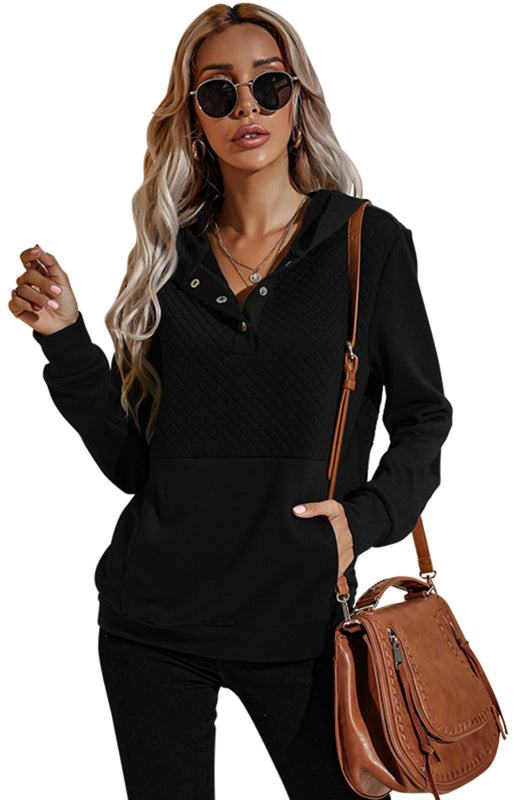 Paris Women's Casual Long Sleeve Versatile Patchwork Hoodie