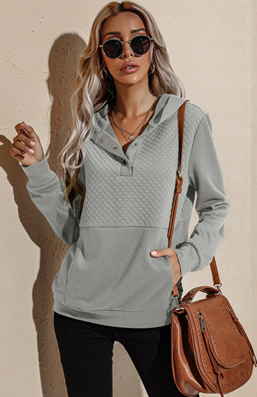 Paris Women's Casual Long Sleeve Versatile Patchwork Hoodie