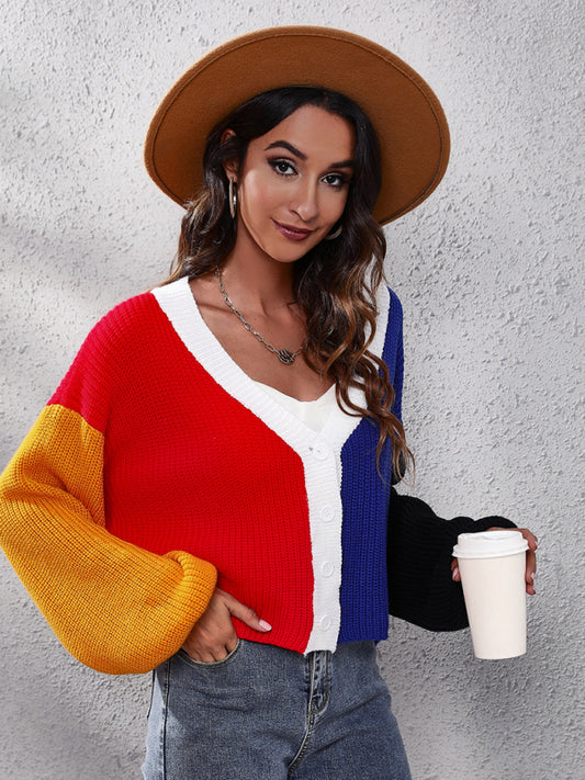 Carolina Casual Colorblock Knit Long Sleeve Cardigan