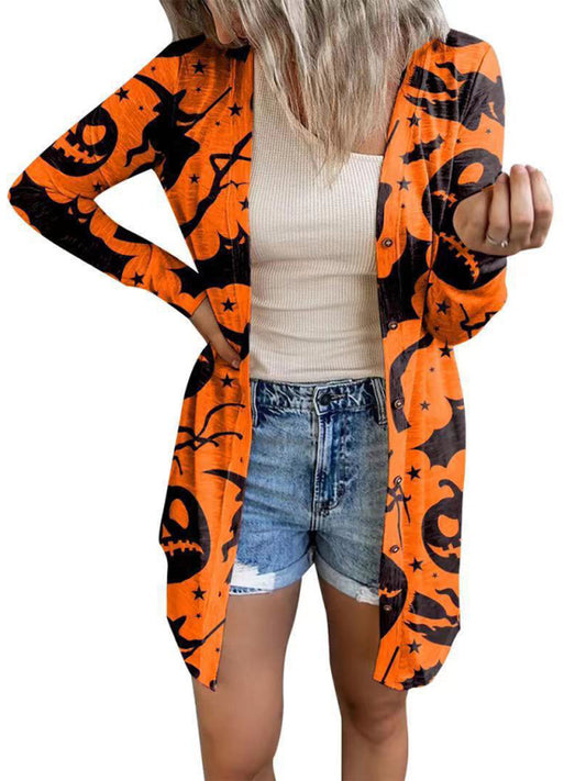 Hayden Women's Halloween-Themed Printed Jacket Cardigan