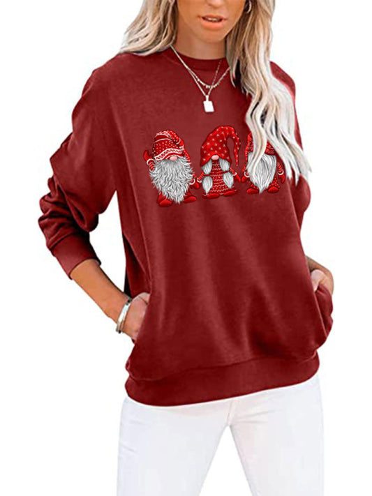 Judy Santa Crew Neck Pocket Bat Long Sleeve Top