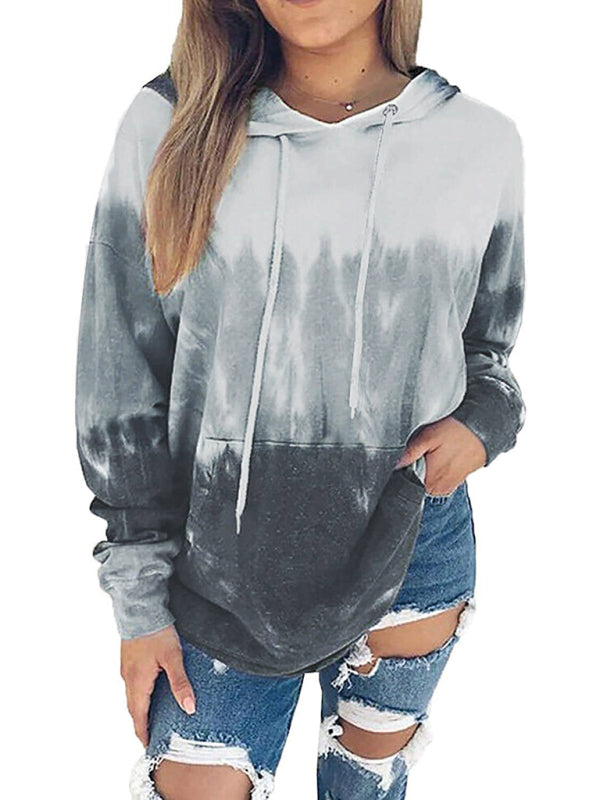 Karissa Spring Autumn Winter New Women's Top Tie-Dye Hooded Long-Sleeved Pocket Sweater