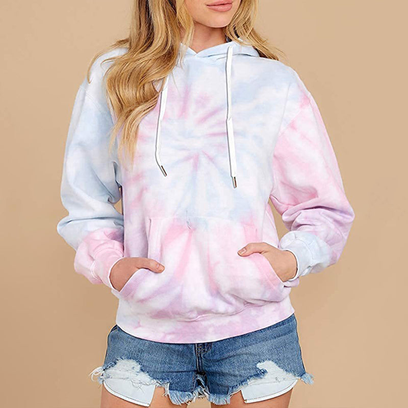 Karissa Spring Autumn Winter New Women's Top Tie-Dye Hooded Long-Sleeved Pocket Sweater