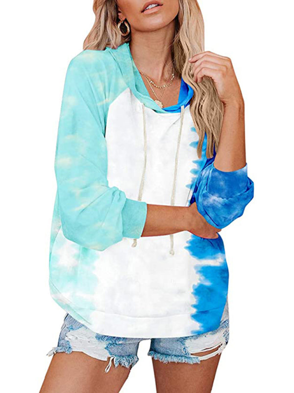 Alanna New Ladies Sweatshirt Tie Dye Gradient Color Hooded Loose Top