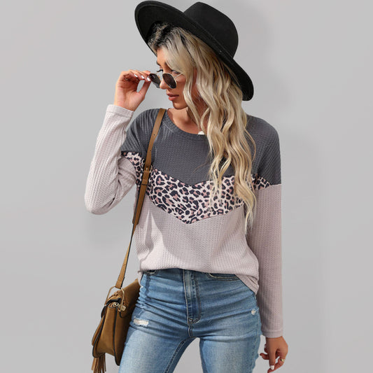 Octavia Leopard Print Drop Shoulder Knit Top