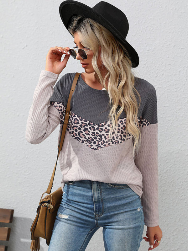 Octavia Leopard Print Drop Shoulder Knit Top