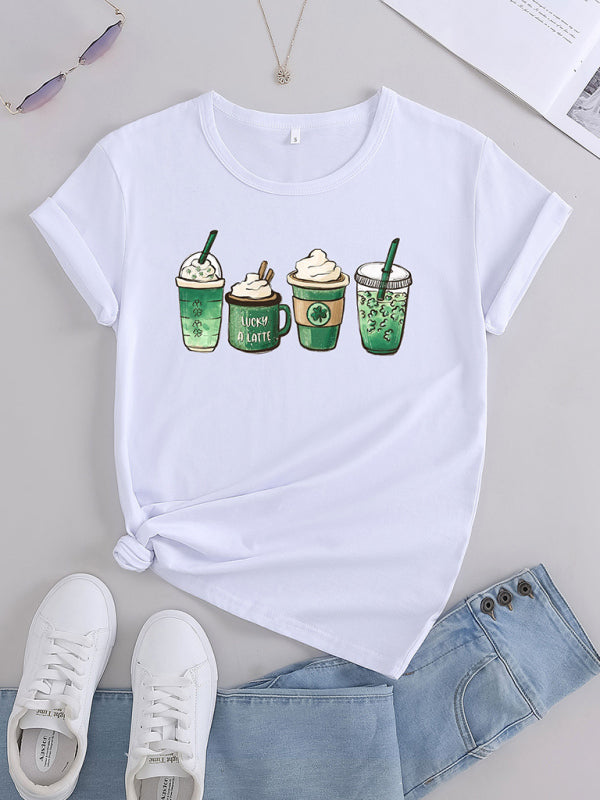 Jezebel Women Graphic Coffee Print Casual Tee