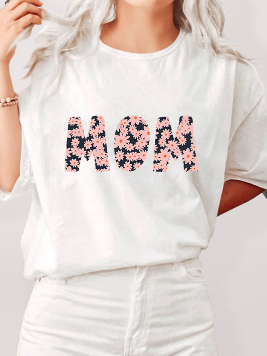 Jianna Floral Print MOM Graphic Casual Tee