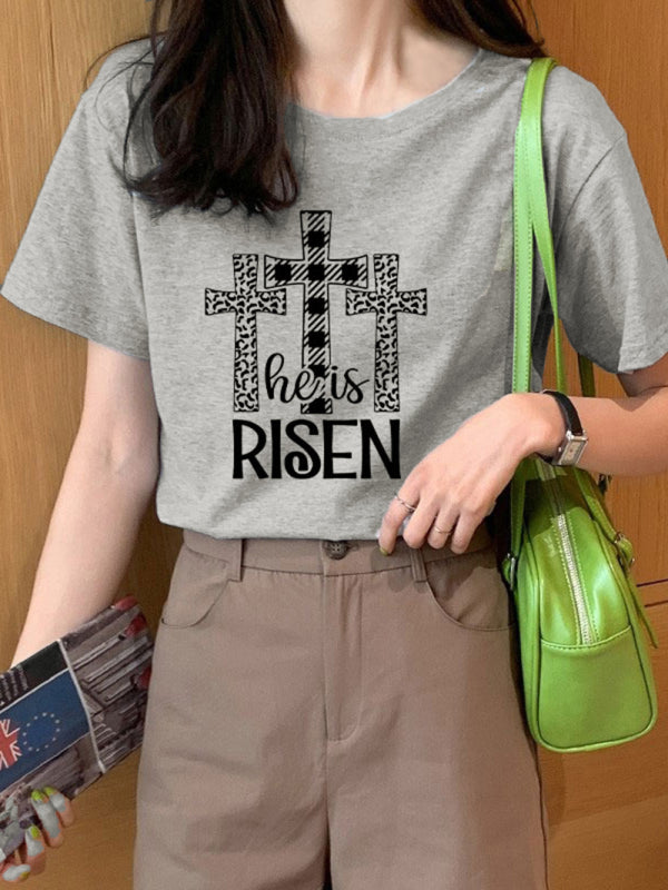 Megan Women Religious Graphic Cross T-Shirt