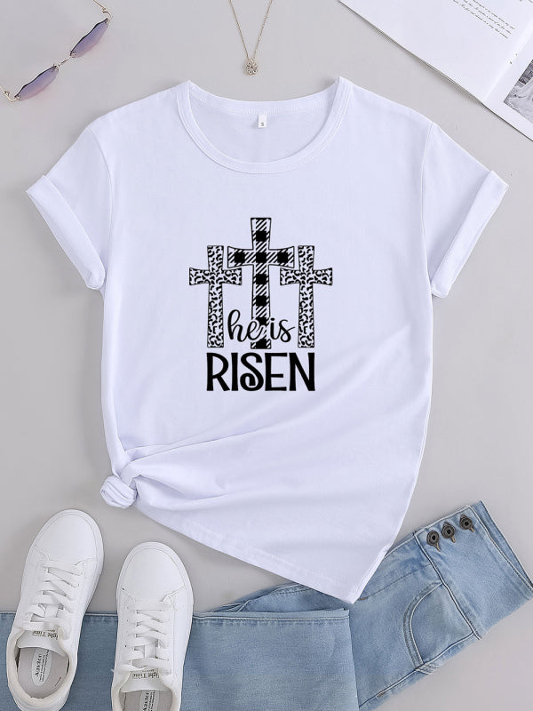 Megan Women Religious Graphic Cross T-Shirt