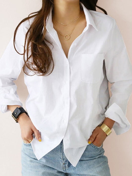 Orietta White Shirt OL Professional Slim Lapel Shirt