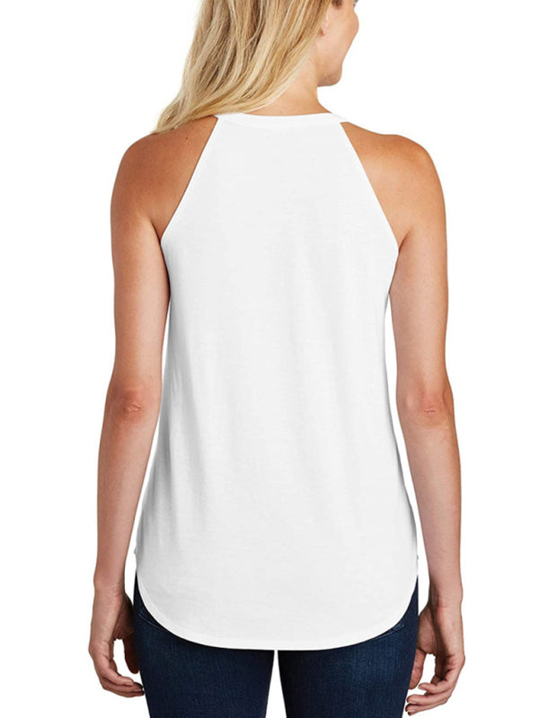 Karsyn Vest Elastic Cotton Halter Neck Mid Length Camisole Bottoming Shirt Women