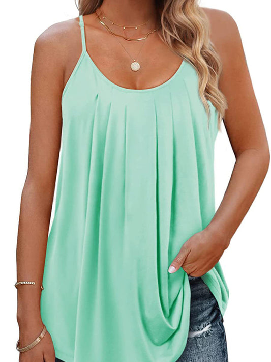 Joliette New Loose Casual Solid Color Sexy Camisole Top