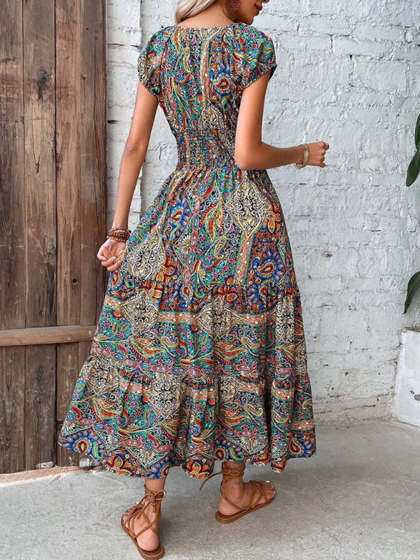 Athena Summer New Temperament Fashion High Waist Bohemian Dress