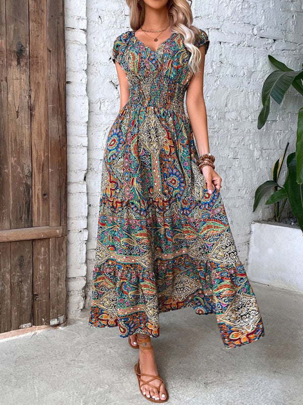 Athena Summer New Temperament Fashion High Waist Bohemian Dress