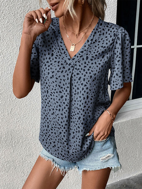 Iliana Summer New Fashion Ladies Tops Leopard Print Shirts