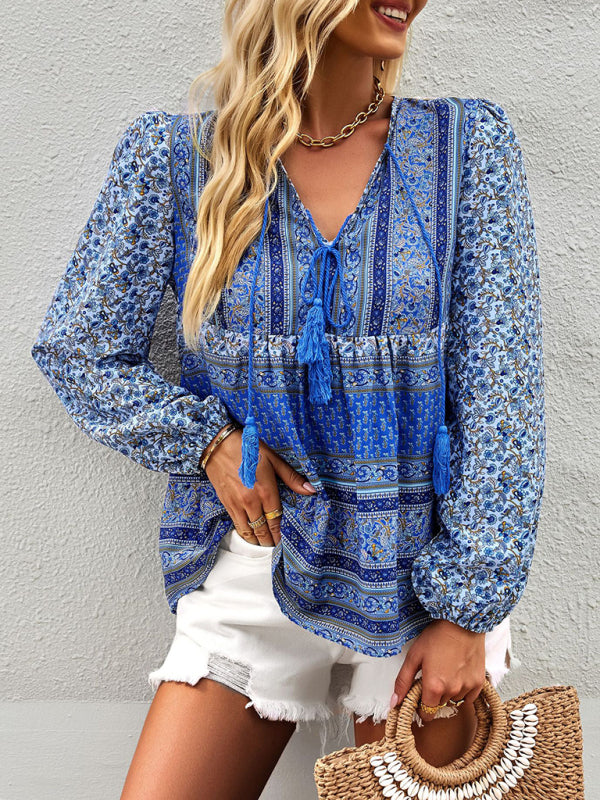 Joceline Bohemian Temperament Top Shirt Spring And Autumn Four Seasons New Shirt