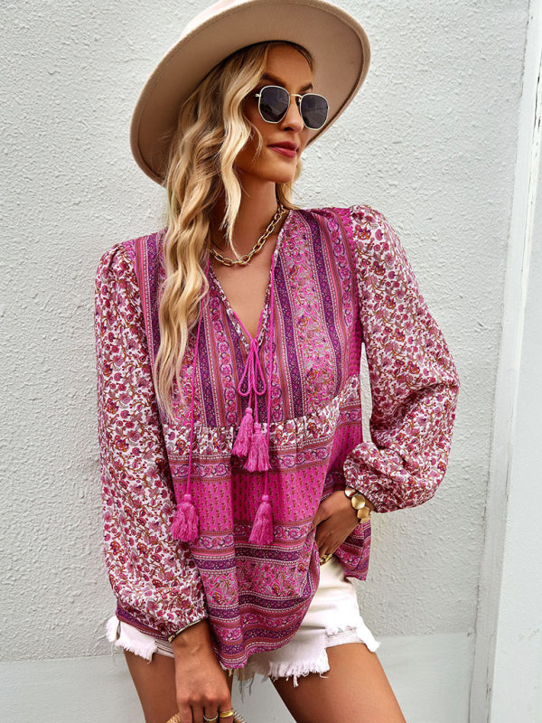 Joceline Bohemian Temperament Top Shirt Spring And Autumn Four Seasons New Shirt