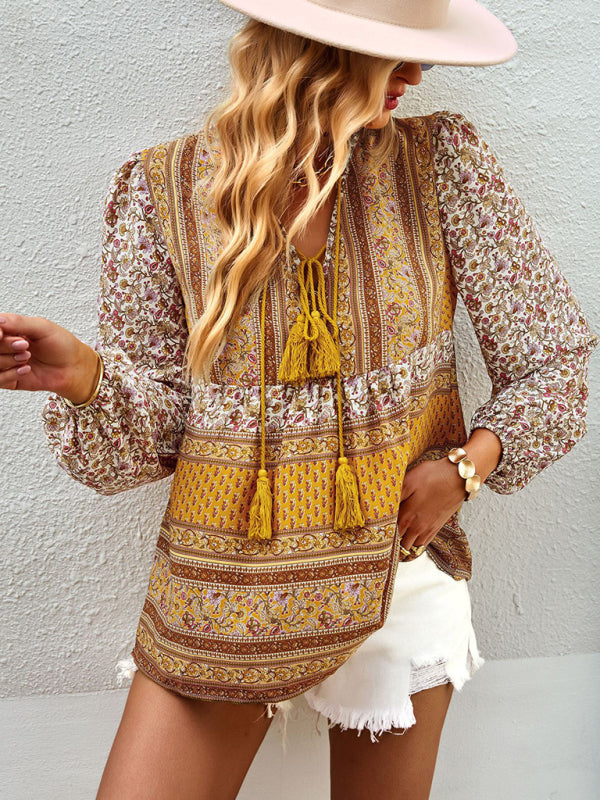 Joceline Bohemian Temperament Top Shirt Spring And Autumn Four Seasons New Shirt