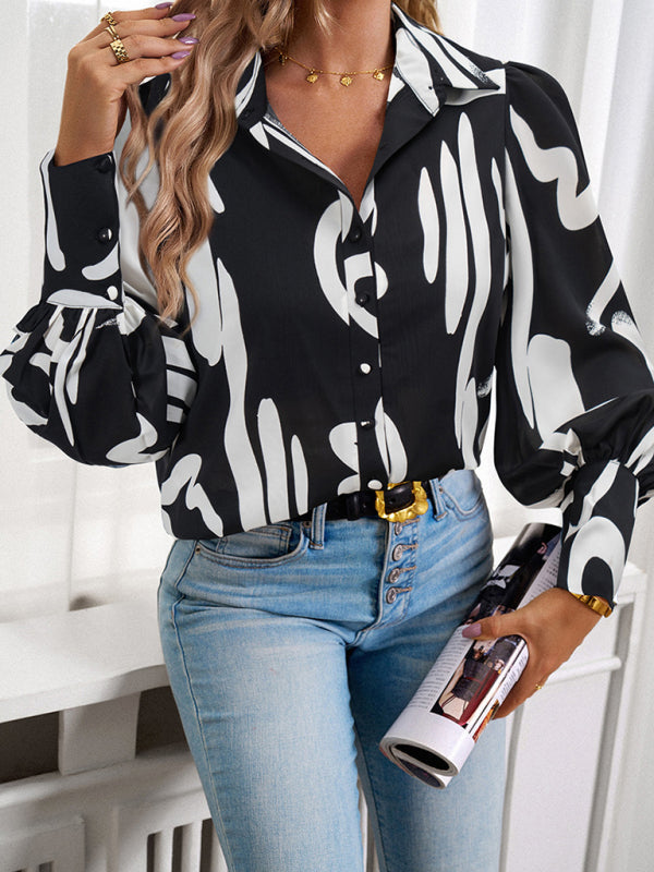 Marisela Ladies Printed Casual Vacation Loose Shirt Top