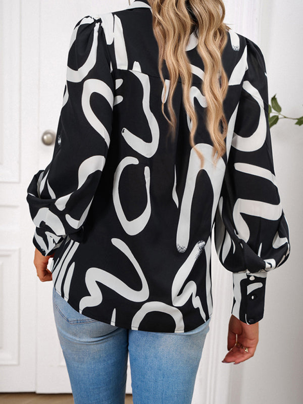 Marisela Ladies Printed Casual Vacation Loose Shirt Top