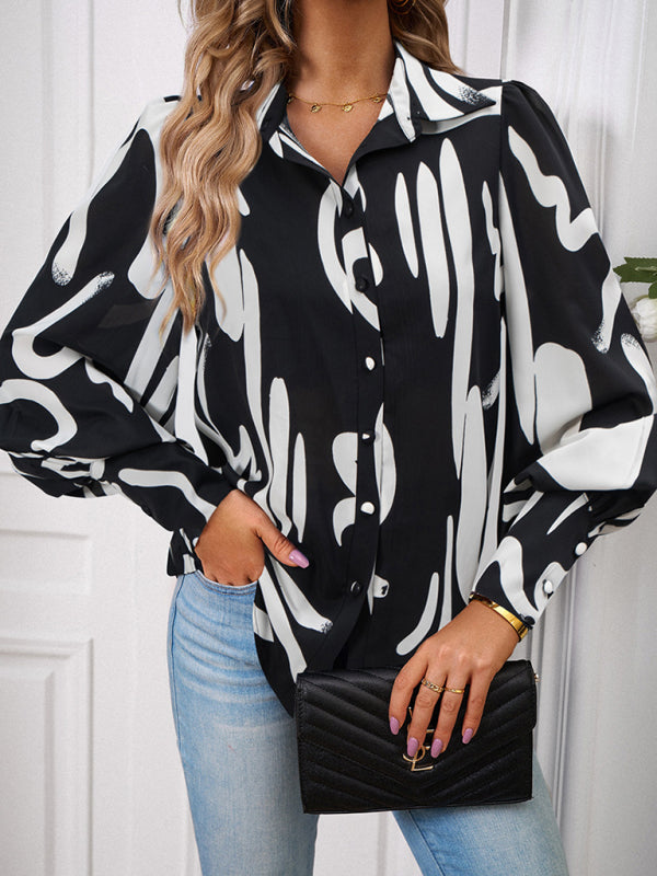 Marisela Ladies Printed Casual Vacation Loose Shirt Top