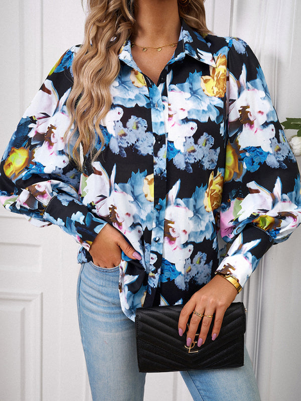 Marisela Ladies Printed Casual Vacation Loose Shirt Top