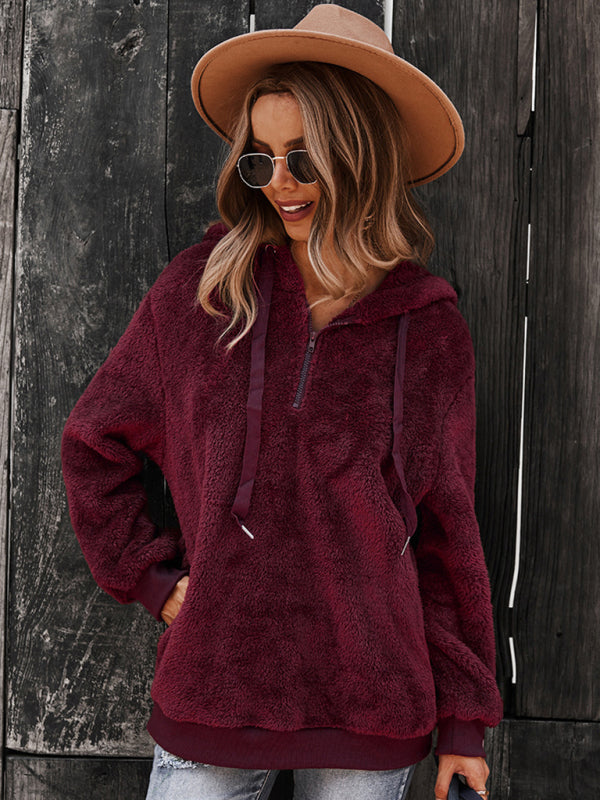 Latisha Fur Coat Warm Loose Solid Color Sweater Leisure Style