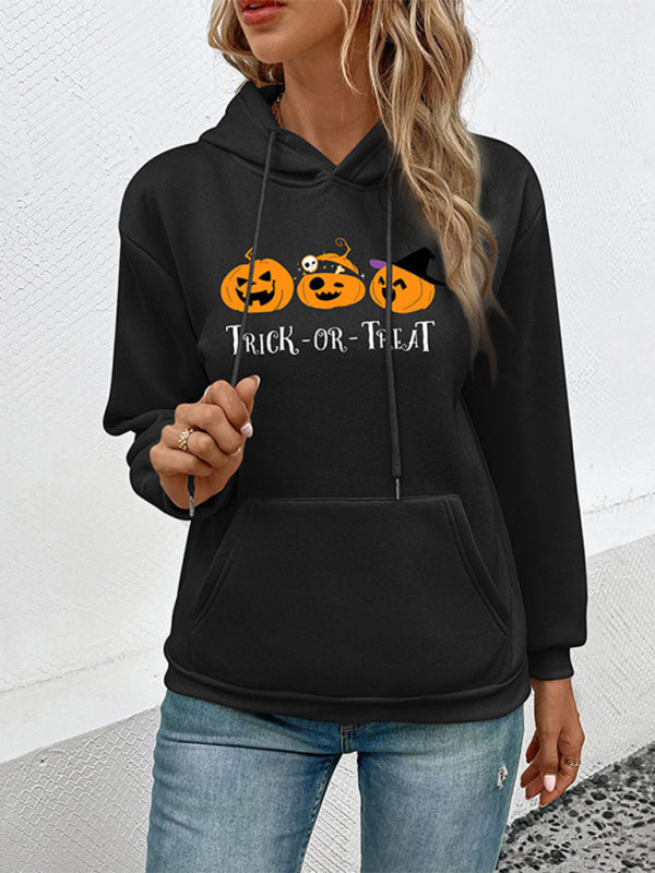 Kimberly Halloween Pumpkin Print Casual Ladies Sweatshirt