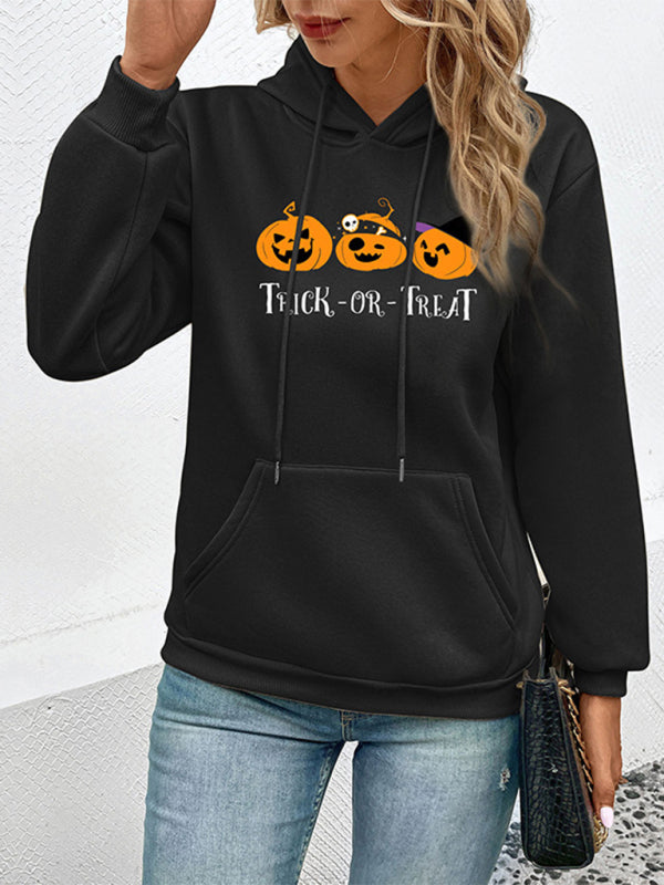 Kimberly Halloween Pumpkin Print Casual Ladies Sweatshirt