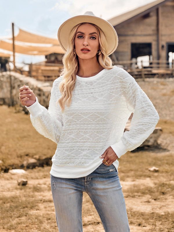 Olga Fashion Round Neck Slim Fit Long-Sleeve Knitted Top