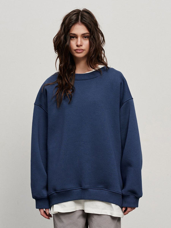 Jolene Feminine Round Neck Polar Fleece Loose Sweatshirt