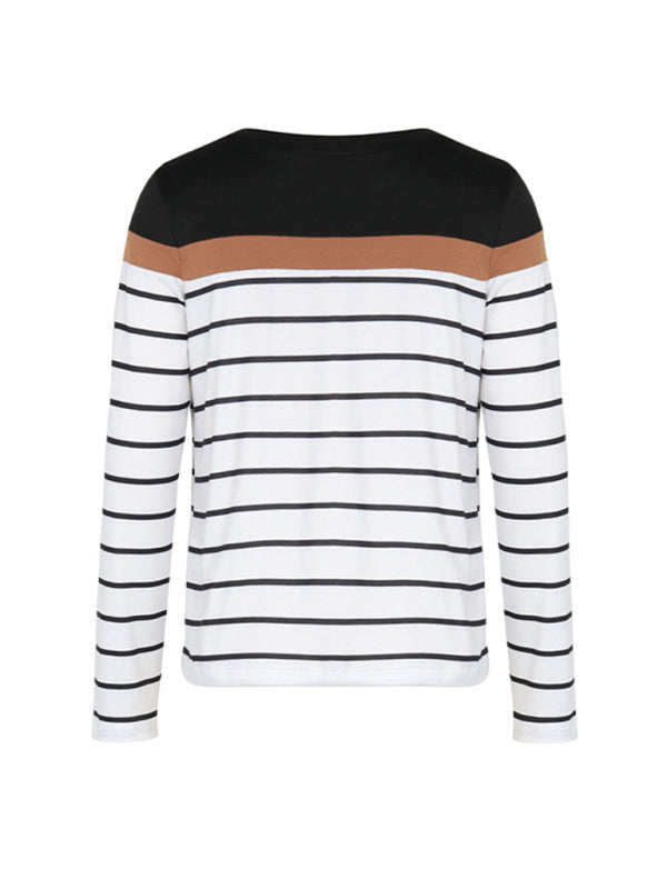 Karly New Women's Striped Casual Long Sleeve Sweater