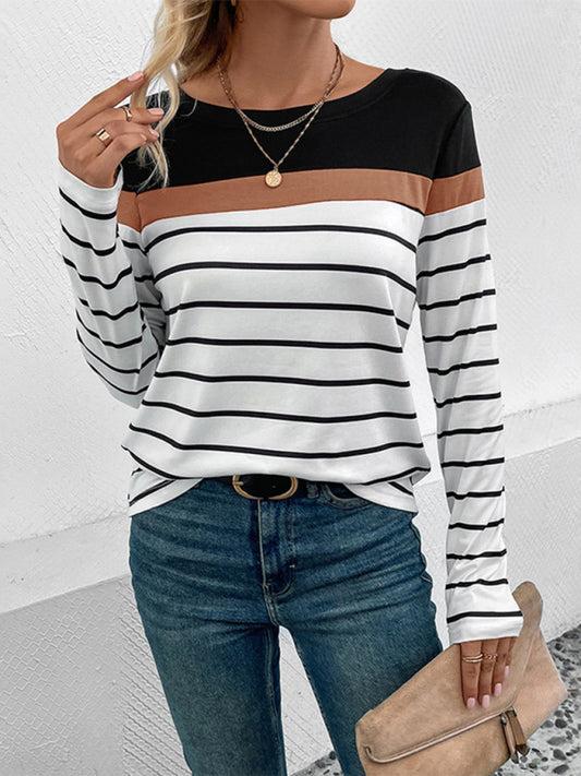 Karly New Women's Striped Casual Long Sleeve Sweater