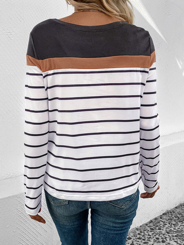 Karly New Women's Striped Casual Long Sleeve Sweater