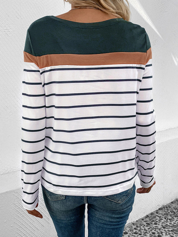 Karly New Women's Striped Casual Long Sleeve Sweater