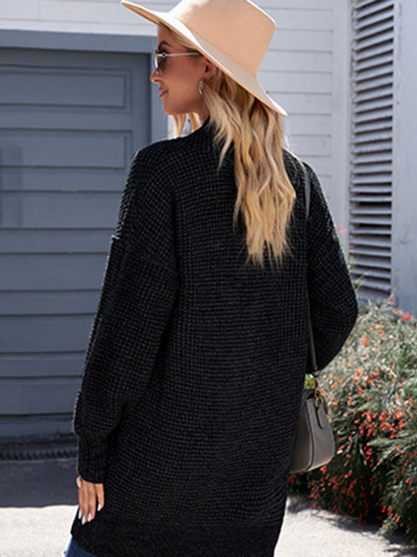 Katelynn Mid-Length Knitted Pullover Women's Sweater Cardigan