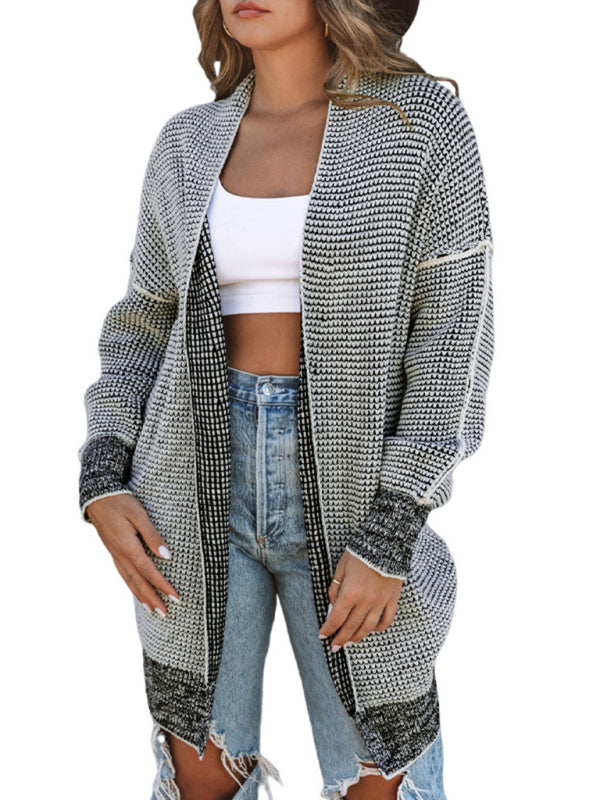 Katelynn Mid-Length Knitted Pullover Women's Sweater Cardigan