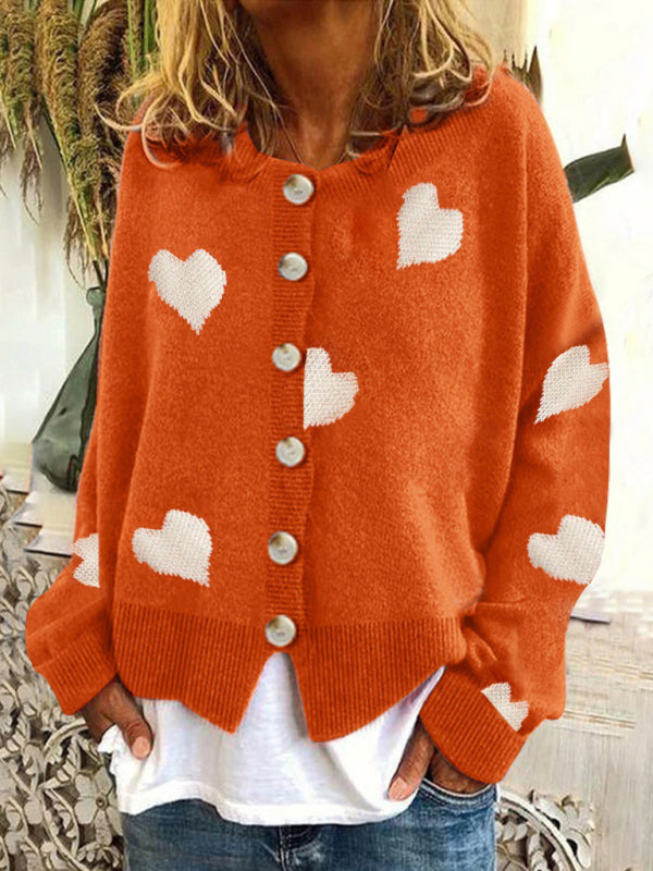 Charity Women's Knitted Sweater Single Breasted Love Sweater Cardigan