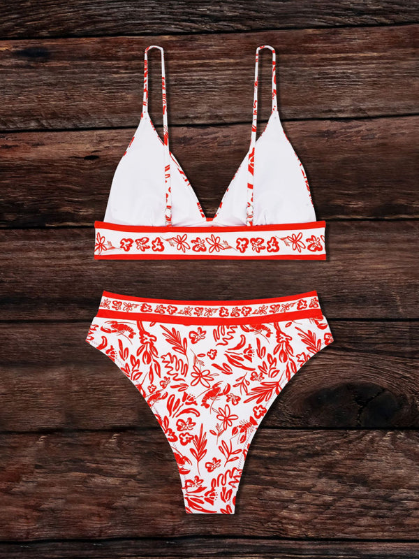 Sawyer Ladies New Orange Printed Split Swimsuit